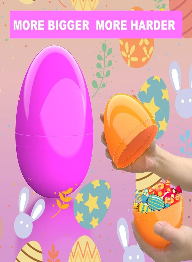 CALEST 12 Pcs Jumbo Easter Eggs, 6 Inch Fillable Plastic Easter Eggs Bright Color for Easter Hunt Party Supplies, Large Colorful Easter Eggs for Toddler Toy, Basket Stuffers, Toys Filling Treats - Image 5